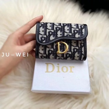 ブランドディオール短財布Diorサドル トロッター キャンバス 財布 三つ折り財布 コンパクトウォレットキャンバス クリスチャンディオール トロッター  