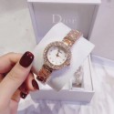 新作 Dior/ディオール 腕時計 ブランド ウォッチ ブレスレット 女 学生 レディース時計 韓国風 機械式時計 シンプル ダイヤモンド 防水タイプ 錆びにくい 美しい 