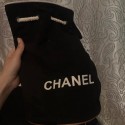 CHANEL シャネル バッグ リュックサック 巾着袋 かわいい 女性 布製 大人気 化粧品バッグ 帯をひく 黒 ファッション シャネル 布バッグ リッシュ 激安 安い