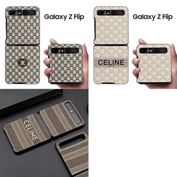 ブランド Galaxy zflipケース セリーヌ レザー エレガント ギャラクシーZ Flip携帯カバー折畳みメンズレディース Celine Galaxy Z Flipケース おしゃれ 高級 人気