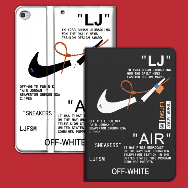 Off-White x Nikeコラボ ブラント iPad Pro 2021/Air4 11/12.9inch ブランド iPad 8/7世代 ミニ5/4/3/2/1手帳型カバー パロディ アイパッド プロ2020ケース  日本未入荷 レプリカケース 9.7/10.9インチ 激安 オーダーメイド 2018/2017 