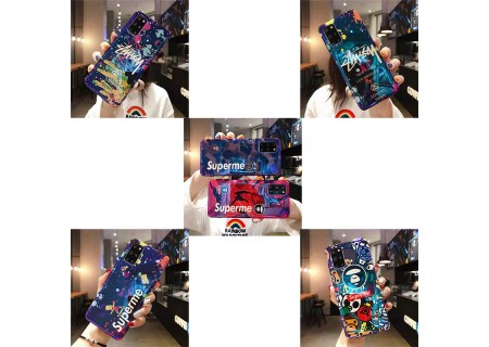 ブランド シュプリーム Galaxy S21 Plusケース BAPE 紛失防止 AirTag