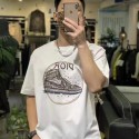 ディオール ｔシャツ 半袖 コットン トップス おしゃれ 夏物　DIOR 黒白 洋服 ペアコットン製ソフト ファッションシンプル潮流