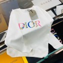 Dior ディオール 韓国風ハイブランド夏长袖 涼しいTシャツ親子コーデスポーツウェア服ブランド tシャツ メンズtシャツ サラサラ 吸汗速乾 クルーネック 透けない シンプル 無地 半袖tシャツ