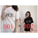 Dior ディオール 韓国風ハイブランド夏 半袖 涼しいTシャツtシャツ親子 ペアルック サラサラ 吸汗速乾 クルーネック 透けない シンプル 無地dior 半袖tシャツブランドパロディ服ウェア