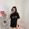 Dior ディオール 韓国風ハイブランド夏 半袖 涼しいTシャツtシャツ親子 ペアルック サラサラ 吸汗速乾 クルーネック 透けない シンプル 無地dior 半袖tシャツブランドパロディ服ウェア