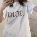 Dior ディオール 韓国風ハイブランド夏 半袖 涼しいTシャツtシャツ親子 ペアルック サラサラ 吸汗速乾 クルーネック 透けない シンプル 無地dior 半袖tシャツブランドパロディ服ウェア
