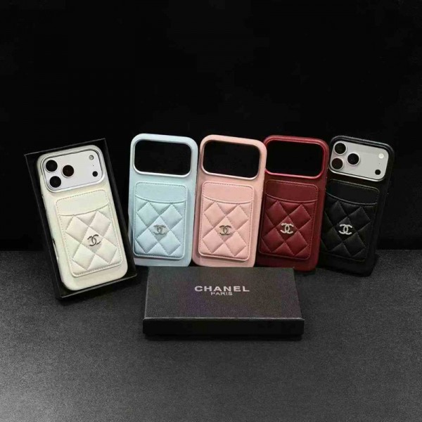 Chanel シャネルiphone18 17pro max 18pro ケースハイブランドブランドiphone18pro max 17plus 17pro max 16pro 18proカバーブランドiphone18pro 17 pro max 16 15/17pro maxケースレディースiphone 18/17/16 pro maxケースカード入れ