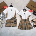 バーバリーブランドキッズセットアップ 子供服 半袖 tシャツ 半パンツ 半スカート 上下セット かわいい ガールズ ボーイ夏服 普段着