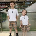 バーバリーブランドキッズセットアップ 子供服 半袖 tシャツ 半パンツ 半スカート 上下セット かわいい ガールズ ボーイ夏服 普段着