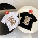 バーバリー キッズ tシャツハイブランドBurberry 夏 子供 ガールズ ボーイ 半袖 tシャツ 上着 ファッション高品質 tシャツ