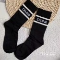 セリーヌブランドソックス 靴下 2点セットCeline ホワイト ブラック コットン ミドルソックス レディース 防臭 抗菌 履き心地がよい ストッキング