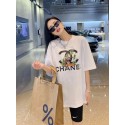 ブランド Chanel シャネル Tシャツ 半袖 トップス 上着 服 おしゃれ 白黒 花柄 カジュアル プリントロゴ レディース向け 華やか 個性潮 Chanel 快適 柔らかい 高品質 肌に優しい 綿制 薄い 夏 丸首