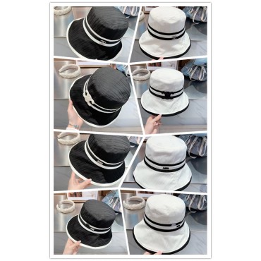 シャネルブランド帽子ミュウミュウ ブラック ホワイト2色 漁師の帽子 ディオール セリーヌ カジュアル 春夏 UVカット バケットハット キャップ 女