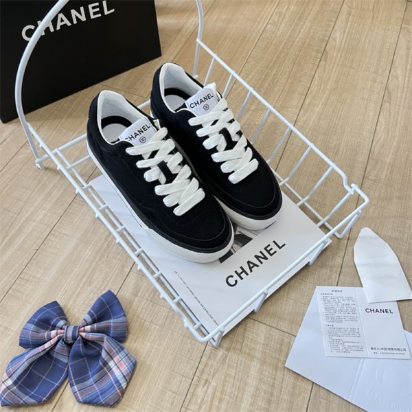 Chanelシャネルブランドカジュアルスニーカーハイブランド 夏 春 平底靴レディースメンズシューズ  靴 厚底 秋 黒白 人気 ファション男女兼用