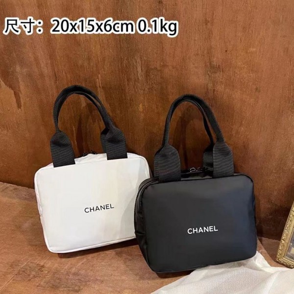 Chanel シャネルハイブランドバッグ 収納バッグ大容量 レディースchanel 化粧品バッグブランド ハンドバッグ 旅行バッグ 白黒 男女兼用