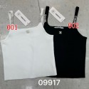 シャネルレディースタンクトップ CC ラインストーン紐付きリブタンクトップ 白黒 2 色展開 レディースChanel シャネルブランドプルオーバー夏オーバーサイズtシャツブランドブランド秋冬服パーカーファッションブランドスウェット上着カジュアル
