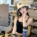 シャネルレディースタンクトップ CC ラインストーン紐付きリブタンクトップ 白黒 2 色展開 レディースChanel シャネルブランドプルオーバー夏オーバーサイズtシャツブランドブランド秋冬服パーカーファッションブランドスウェット上着カジュアル