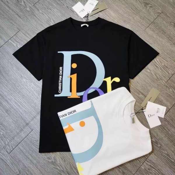 ディオール tシャツ コットン 夏 トップス 男女兼用 ブランド 綿制 高品質 かっこいい Tシャツ Dior 半袖 パロディー 激安 人気 ハイブランド おしゃれ プレゼント メンズレディース向け Brand