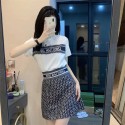 dior ディオールtシャツ ブランド激安レディース 夏 半袖 涼しいTシャツスカートおしゃれ 無地 半袖tシャツモノグラム コットン製 丸首 カジュアル