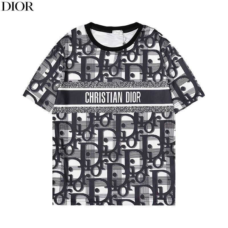 Dior ディオール Tシャツ 丸首 夏 カジュアル 短袖 ブランド メンズ お洒落 半袖 上着 トップス ゆったり カップル向け 男女兼用 ペア服 高品質 肌に柔らかい 快適 かっこいい  
