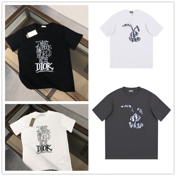 ディオール tシャツハイブランドDIOR コットン 着心地がよい tシャツ インナー レディースメンズ人気 半袖 tシャツ 上着 夏服 普段着