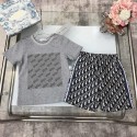Dior 子供服ディオールハイブランド夏服 ディオール子供服 セットアップ上下セット tシャツ ショーツ 2点キッズ服