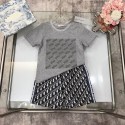 Dior 子供服ディオールハイブランド夏服 ディオール子供服 セットアップ上下セット tシャツ ショーツ 2点キッズ服