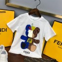 ブランド激安 Fendi フェンデイtシャツ 子供服 半袖半ズボンのスーツ 夏 可愛い Tシャツ 男の子 女の子上下セットシンプル 綿100% ゆったり部屋着 運動