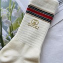 グッチブランドソックス 靴下 2点セットGUCCI レディース ブラック ホワイト2色 ソックス 純綿 防臭 抗菌 ファッション ミドルソックス 春秋