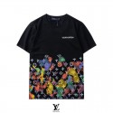 LOUIS VUITTON Tシャツ 半袖 服 上着 トップス ブランド ルイヴィトン 高品質 綿制 ファッション かっこいい 捺印 モノグラム 黒白 丸首 カジュアル 人気 柔らかい 快適 彩り送料無料 