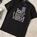 ルイヴィトン 半袖tシャツハイブランドルイビトン ホワイト ブラック2色 tシャツ 着心地がよい 快適 tシャツ 上着 男女兼用人気 丸首 tシャツ