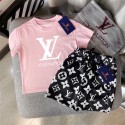 Lv ルイヴィトンtシャツ ブランド 子供服 男の子 女の子 tシャツ 半袖 半ズボンのツーピース 上下セット部屋着 運動 激安 tシャツ