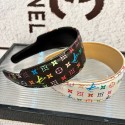 Lv ルイヴィトンブランド可愛いカチューシャLV 風 マルチカラー レザー調ヘアバンド ハイブランド風 髪飾りルイヴィトンヘアアクセサリー女性LV 風大人可愛いヘッドバンド プレゼント / ギフト