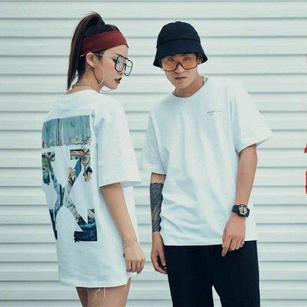 【送料無料】off-white オフホワイト tシャツ 半袖 コットン製 カラフルロゴ付き 丸首ソフト 男女通用 ストリート風 流行り オーバーサイズ ファッション 人気 個性潮 カジュアル メンズレディース向け Brand 