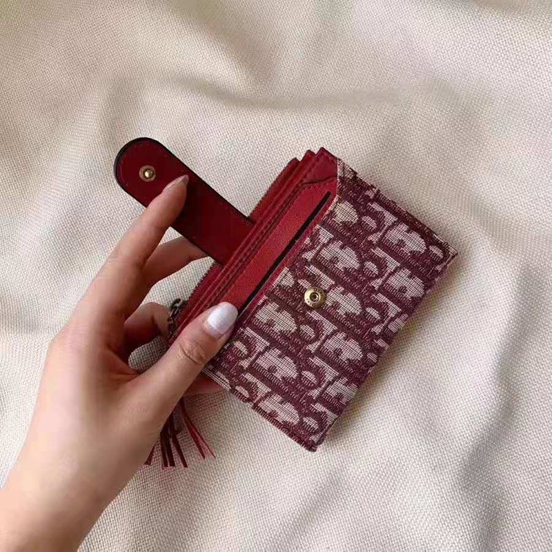 ディオール 小銭入れ 短財布 Dior ブランド 二つ折り財布 カードケース 女性 革製 ミニ財布 コインケース