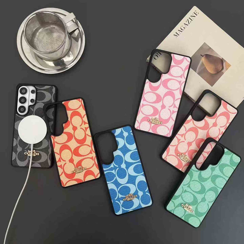 コーチgalaxy s26 s25ultraケースブランドジャケット型