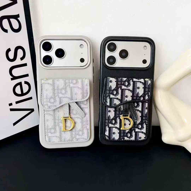 Dior ディオールiphone18 17pro max 18pro ケース背面カード収納