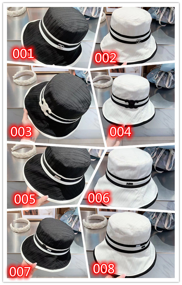 シャネルブランド帽子ミュウミュウ ブラック ホワイト
